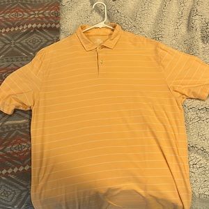 Like new Peter millar seaside wash orange white stripe polo